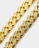 NXS 12mm Diamond Cuban Link Bracelet Iced Gold
