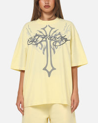 Ed Hardy Trinity Rhinestone T-Shirt Butter Yellow