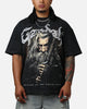Goat Crew X Lord Of The Rings Gandalf Fire Vintage T-Shirt Black Acidwash