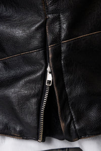 MNML Leather Moto Jacket Black