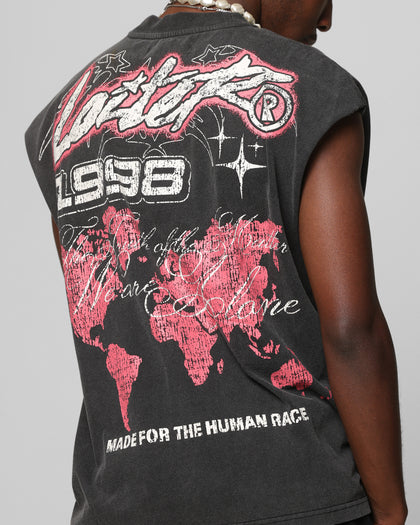 Loiter Motor Oversized Muscle T-Shirt Charcoal