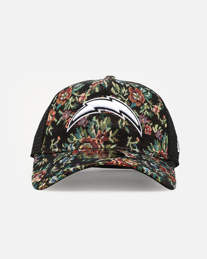 New Era Los Angeles Chargers 'Black Floral Tapestry' 9FORTY A-Frame Trucker Snapback Tapestry