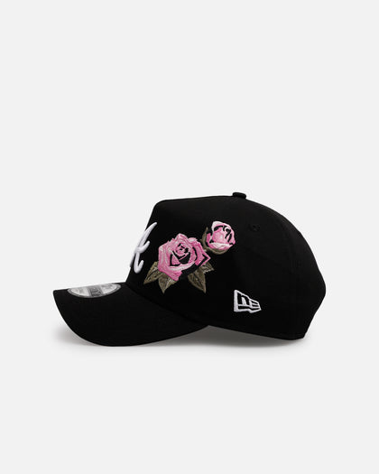New Era Atlanta Braves 'Pink Rose Embroidery' 9FORTY A-Frame Snapback Black/Pink