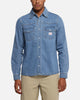 X-Large Denim Western Long Sleeve Shirt Mid Blue