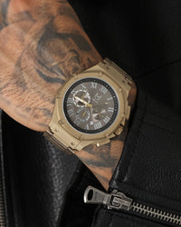 MEISTER AM1020SS Ambassador 45MM Watch Khaki/Gold