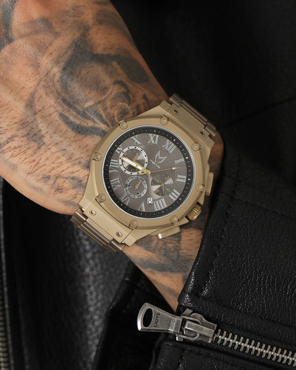 MEISTER AM1020SS Ambassador 45MM Watch Khaki/Gold