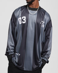 Carre Academy Oversized Long Sleeve T-Shirt Black/Grey