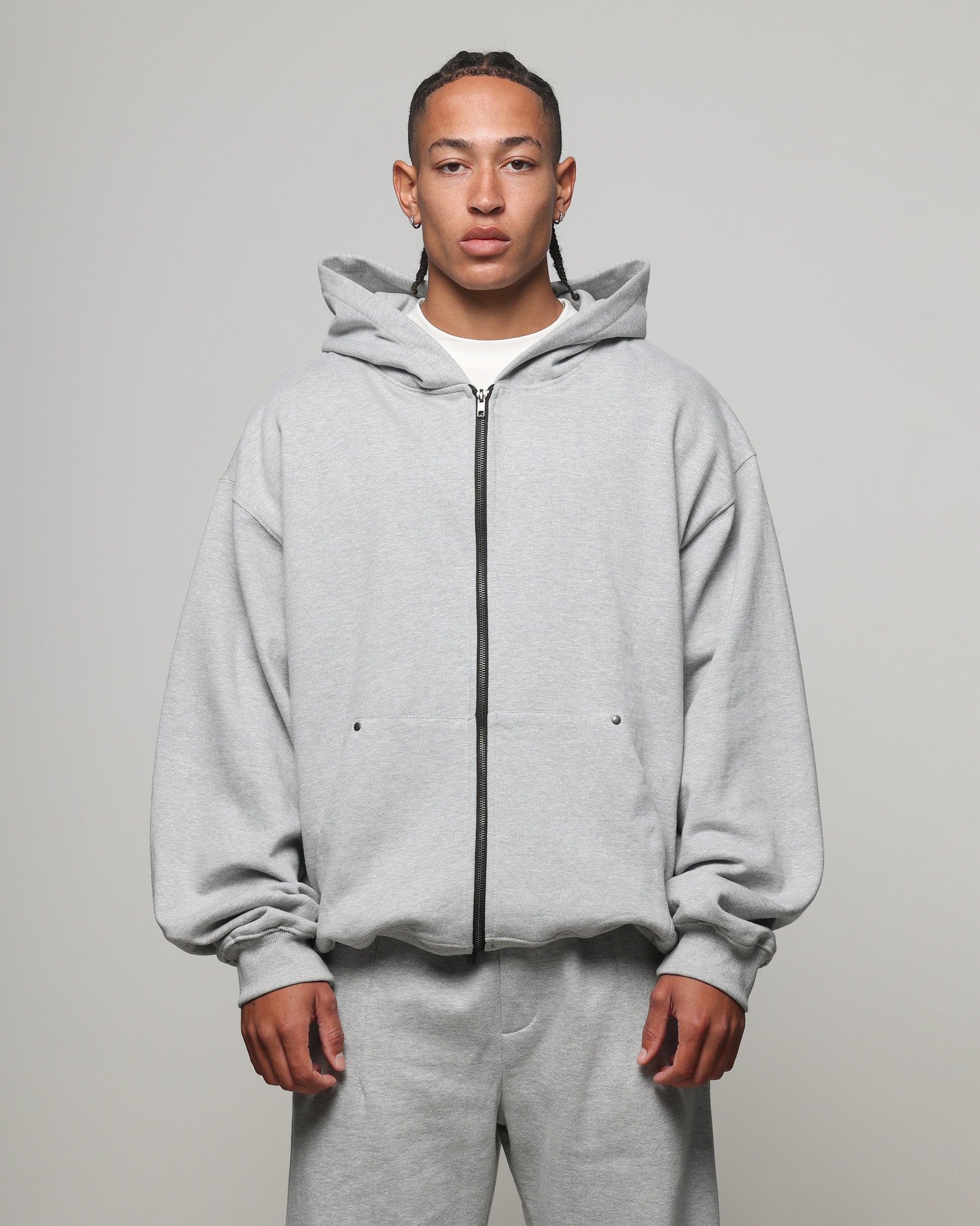 American Thrift Zip Hoodie Grey Heather | Culture Kings US