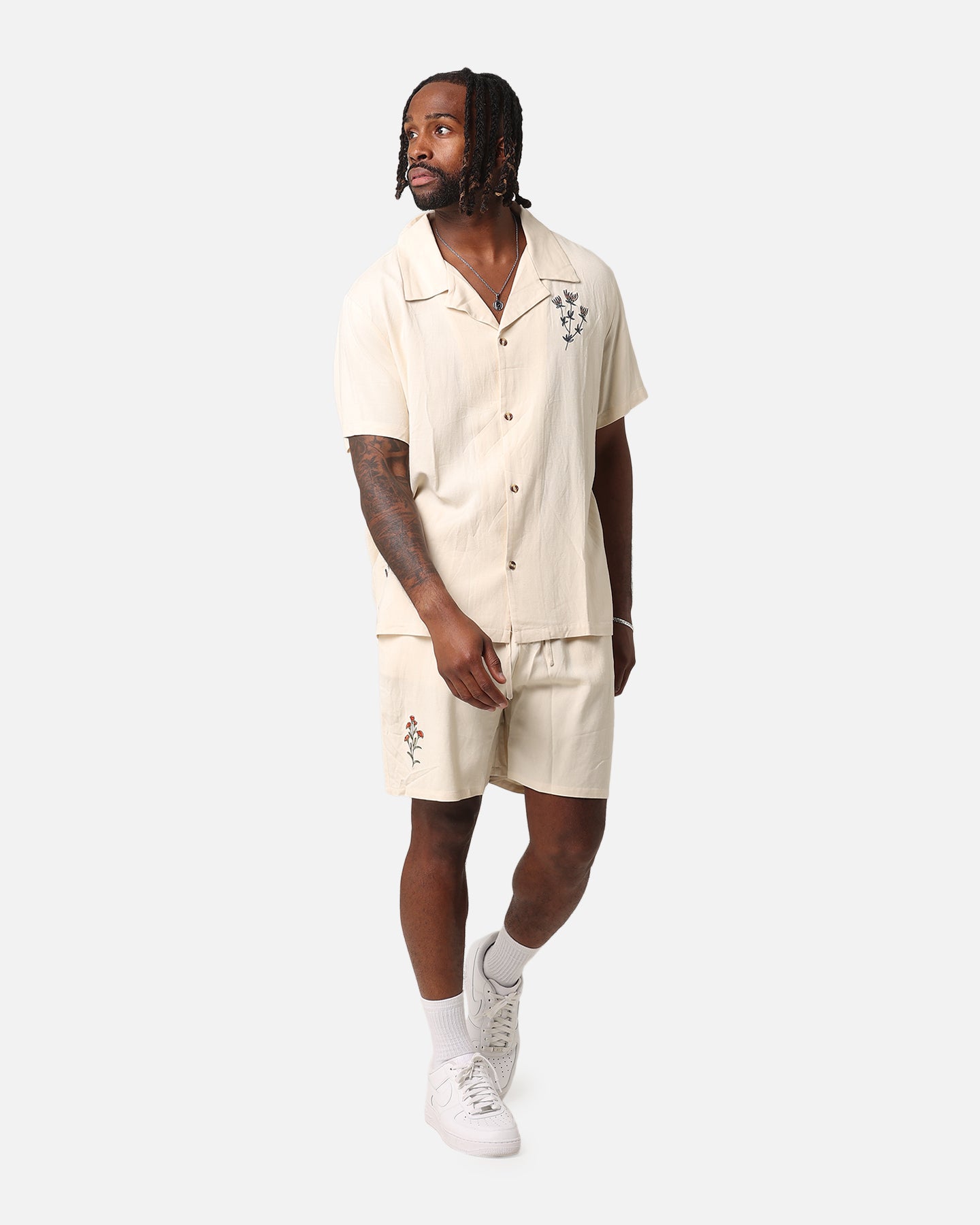 XXIII Desert Flower Linen Button Up Shirt Off White | Culture Kings US