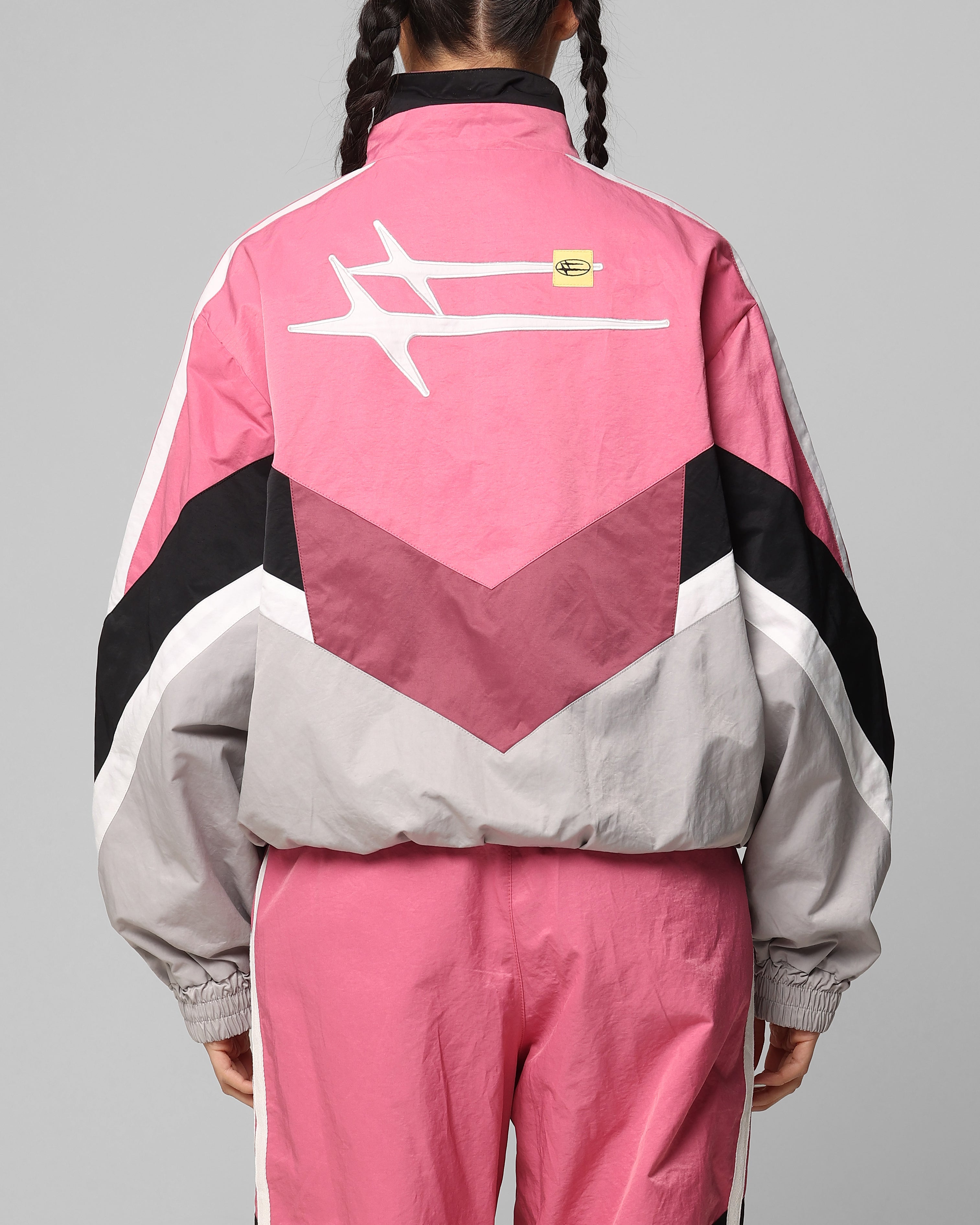 Loiter Hybrid Track Jacket Pink/Grey | Culture Kings US