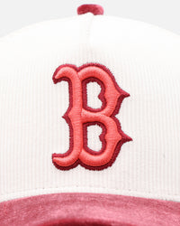New Era Boston Red Sox 'Premium Corduroy Velvet' 9FORTY A-Frame Snapback Chrome White/Cardinal