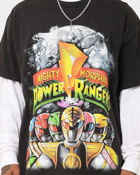73Studio X Power Rangers Mighty Morphin Vintage T-Shirt Black Wash