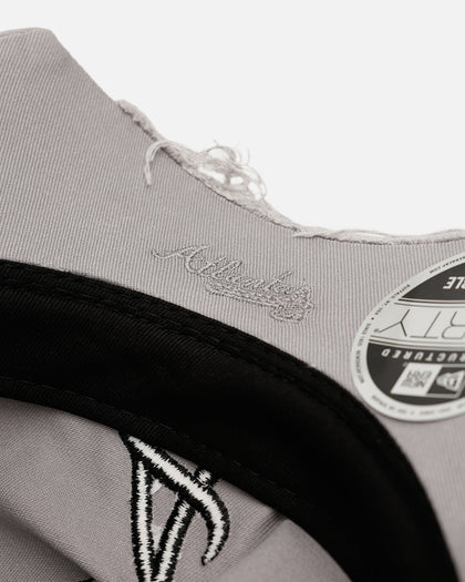 New Era Atlanta Braves 'Cutoff Visor' 9FORTY Snapback Washed Black