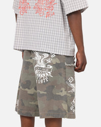 Ed Hardy Distress Camo Carpenter Jorts Camo