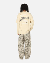 Mitchell & Ness Los Angeles Lakers Chromed Mock Long Sleeve T-Shirt Khaki