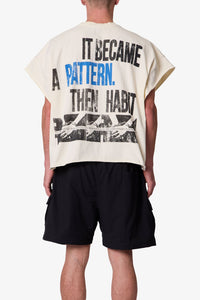 MNML Stuck With Me Cut-Off Tee Off White