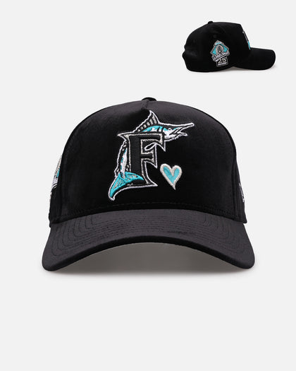 New Era Florida 'Velvet Hearts' 9FORTY A-Frame Snapback Marlins Black