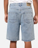 S Double Denim Standard Shorts Blue Washed Denim