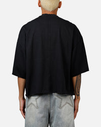 MNML Oversized Raw Hem T-Shirt Washed Black