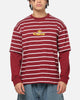 Carre Club Stripe Long Sleeve T-Shirt Burgundy Stripe
