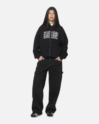 S Double Triple Block Zip Hoodie Black