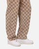 XXIII Checker Board Denim Jeans Tan