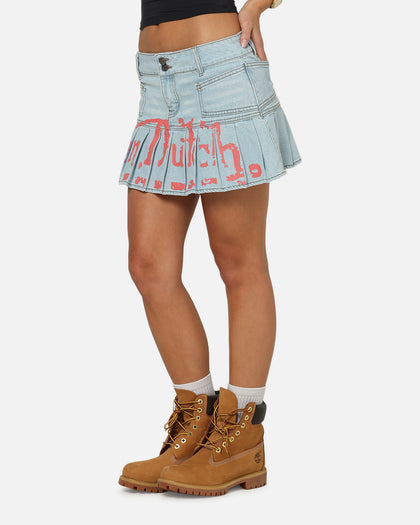 Von Dutch Women's Denim Mini Skirt Washed Light Blue