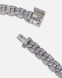 Saint Morta Baguette Interlink Chain Iced White Gold
