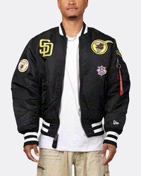 New Era X Alpha Series X MLB San Diego Padres MA-1 Bomber Jacket Black
