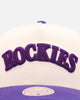 Mitchell & Ness Colorado Rockies 'Chainstitch Wordmark' Pro Pinch Snapback Purple