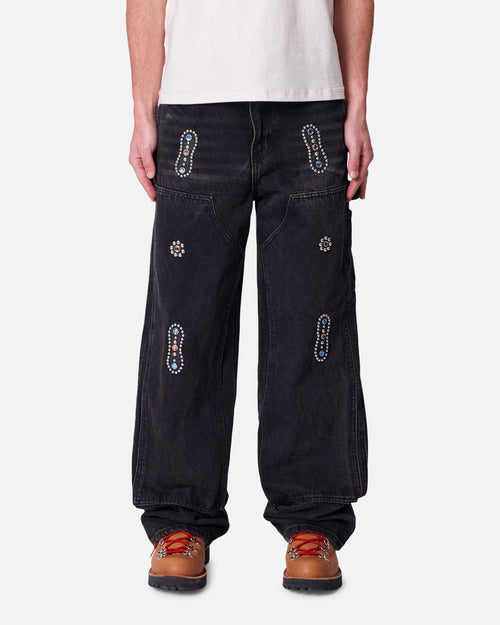 MNML Ultra Baggy Western Jewel Jeans Washed Black