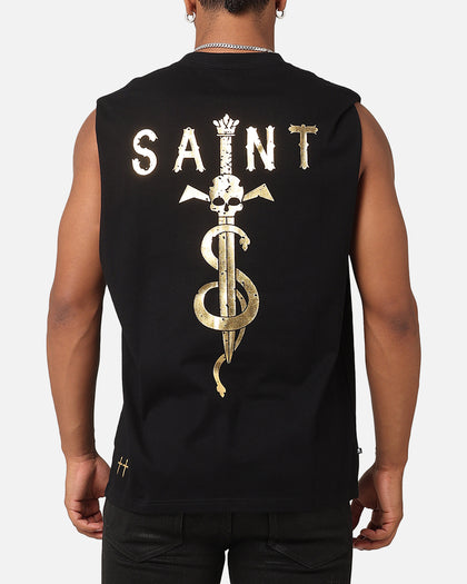 Saint Morta Daggers Oversized Muscle T-Shirt Black/Gold