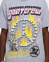 Goat Crew Make Peace T-Shirt Grey
