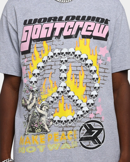 Goat Crew Make Peace T-Shirt Grey