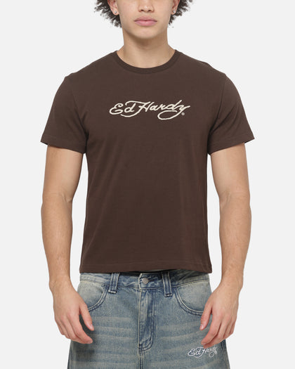Ed Hardy Wake Up T-Shirt Chocolate