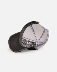 Von Dutch Destroyed Twill Trucker Snapback Washed Black