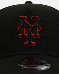 New Era New York Mets 'Easy Black And Scarlet' 9FORTY A-Frame Snapback Black/Scarlet