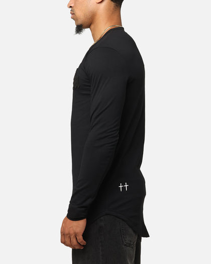 Saint Morta Gothic Monogram El Duplo Long Sleeve T-Shirt Black