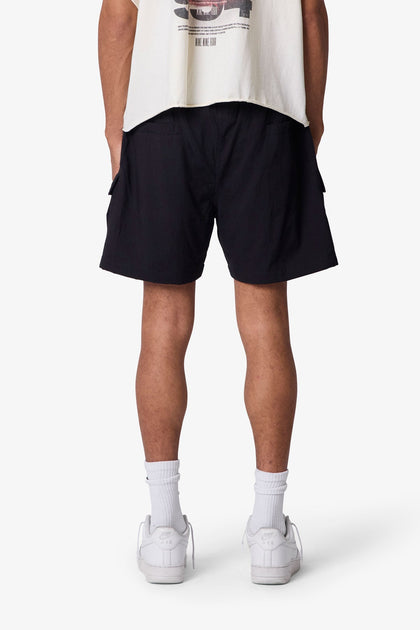 MNML Mesh Mud Cargo Shorts Black