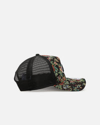 New Era Los Angeles Lakers 'Black Floral Tapestry' 9FORTY A-Frame Trucker Snapback Tapestry