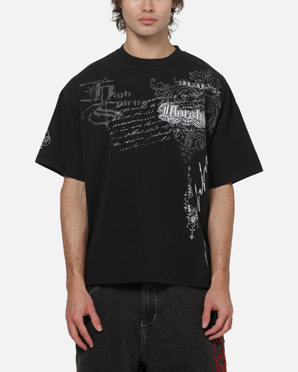 Worship Catharsis Box Crop T-Shirt Washed Black
