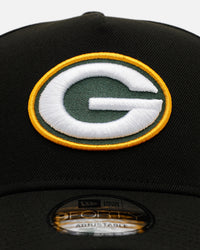 New Era Green Bay Packers 'Black And Team Color' 9FORTY A-Frame Snapback Black/Official Team Color
