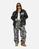 Carre Vegan Leather Varsity Jacket Black/White