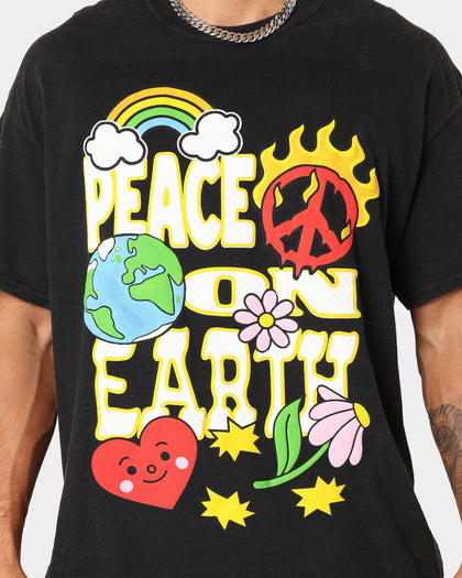 Goat Crew Peace On Earth Vintage T-Shirt Washed Black