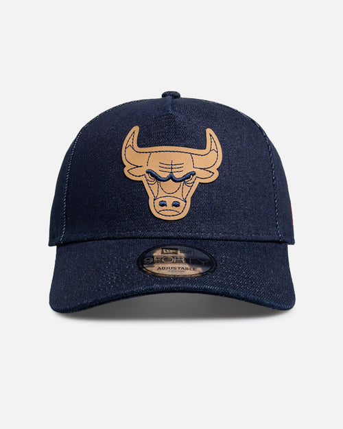 New Era Chicago Bulls 'Denim Leather Patch' 9FORTY A-Frame Snapback Denim