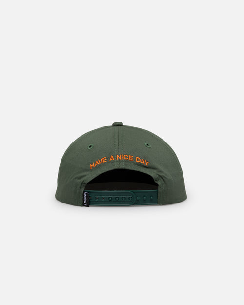 Market Offset Arc 6 Panel Snapback Hat Sage