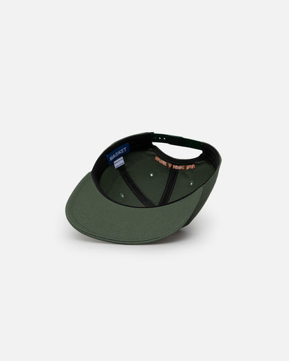 Market Offset Arc 6 Panel Snapback Hat Sage