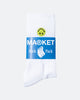 Market X Smiley Grand Slam Socks White