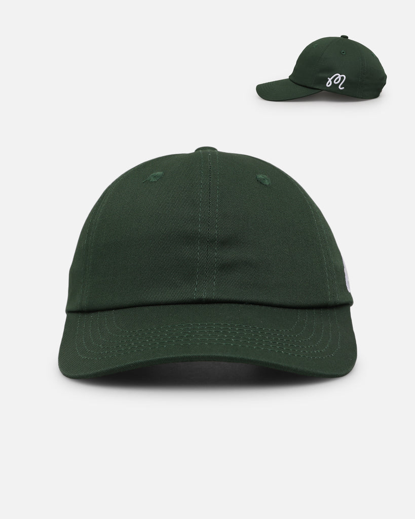 Malbon Washed Cotton Twill Strapback Evergreen | Culture Kings US