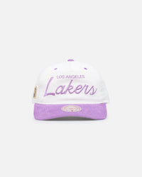 Mitchell & Ness Los Angeles Lakers Pastel Corduroy Snapback White Cream/Purple
